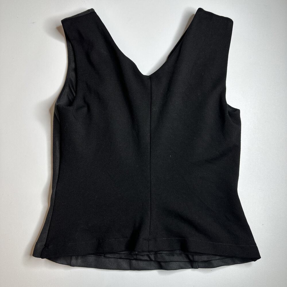 Bailey 44 Black Faux Suede V Neck Tank Top Small Sleeveless Minimalist Blouse S - Picture 4 of 8
